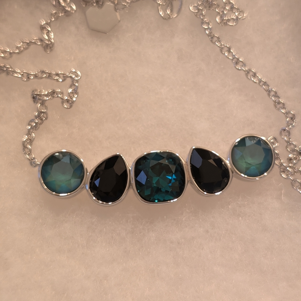 Elegant Silver and Blue Necklace